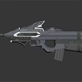 Futuristic Sci Fi Weapon With Advanced Metallic Design Integrated Scope And Ergonomic Grip 3d model