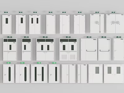 Various White Door Designs With Different Styles For Interior Spaces 3d model