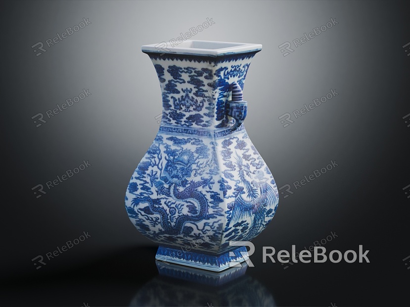 Blue and White Vase Blue and White Porcelain model