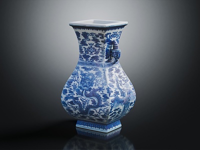 Blue and White Vase Blue and White Porcelain model