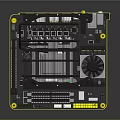 Computer Motherboard With Cooling Fan Heat Sink Expansion Slots And Circuit Components