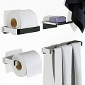 Essential Bathroom Laundry Supplies With Stainless Steel Towel Racks Toilet Paper Holders And Soft Towels