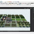 Rural Agricultural Landscape with Neat Farm Plots Greenhouse and Outdoor Seating Area