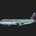 Qatar Airways Commercial Airplane With Maroon Logo And Gray Livery Design