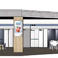 Modern Shopping Mall Retail Counter Design With Display Shelves And Cashier Area