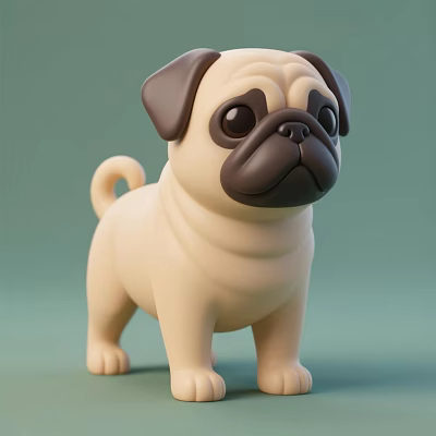 Eight-brother dog dog puppy dog animal small animal toy decoration 3d model