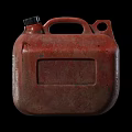 Vintage Red Worn Metal Jerry Can With The Old Man Fire Supply Label