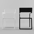 Modern Black And White Armchairs With Sleek Structure And Minimalist Design