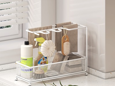 Modern kitchen rag rack detergent scouring cloth brush 3d model