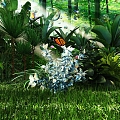 Forest Tropical Rainforest Tropical Plant Botanical Garden Flower Plants Hydrangea Phoenix-tailed Bamboo Tortoise Bamboo Net Red Plants Santailed Bamboo Primitive Forest Butterfly 3d model