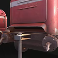 Two Red Vintage Trailers With White Stripes And Retro Design Details