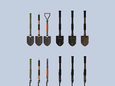 Hardware Tools Collection Of Durable Shovels With Ergonomic Handles And Various Designs 3d model