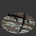 Classic Rifle With Wooden Stock Metal Barrel On Wooden Tabletop Surface And Black Backdrop