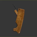 Wooden Hand Plane With Metal Blade On Dark Reflective Surface
