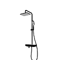 Modern Shower System with Rainfall Head Handheld Wand Control Knob and Shelf 3d model