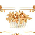 Exquisite Golden Floral Jewelry Set with Hairpins Comb Earrings and Tassel Details