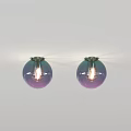 Modern Ceiling Lights With Round Design Purple Gradient And Transparent Glass Shades 3d model
