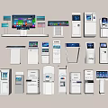 Public Facilities Featuring Various Modern Self-Service Terminals for Information and Transactions 3d model
