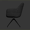 Blue Upholstered Accent Chair with Armrest and Black Metal Legs Modern Design