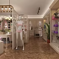 Elegant Gracing Lingerie Clothing Store Interior With Displays Plants And Curtains