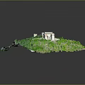 Lush Green Natural Landscape With Grassy Areas Trees Vegetation Pathways And Circular Field