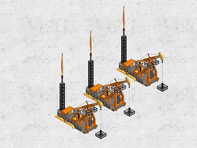 Industrial Equipment Orange Oil Pumping Units With Mechanical Structure For Oil Extraction 3d model