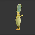 Marge Simpson Character With Blue Tall Hair Yellow Skin White Dress Orange Shoes
