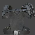 Black Tactical Backpack Harness With Adjustable Straps Mesh Panels And Buckle Attachments 3d model