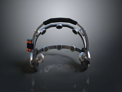 Modern Computer Headset With RGB Lighting Metal Frame And Comfortable Earpads 3d model