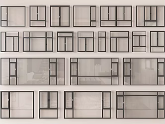 Modern window combination casement window floor-to-ceiling window sliding window balcony window 3d model