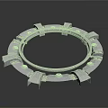 Industrial Metal Ring Component With Silver Finish Protruding Blocks And Symmetrical Bolted Design