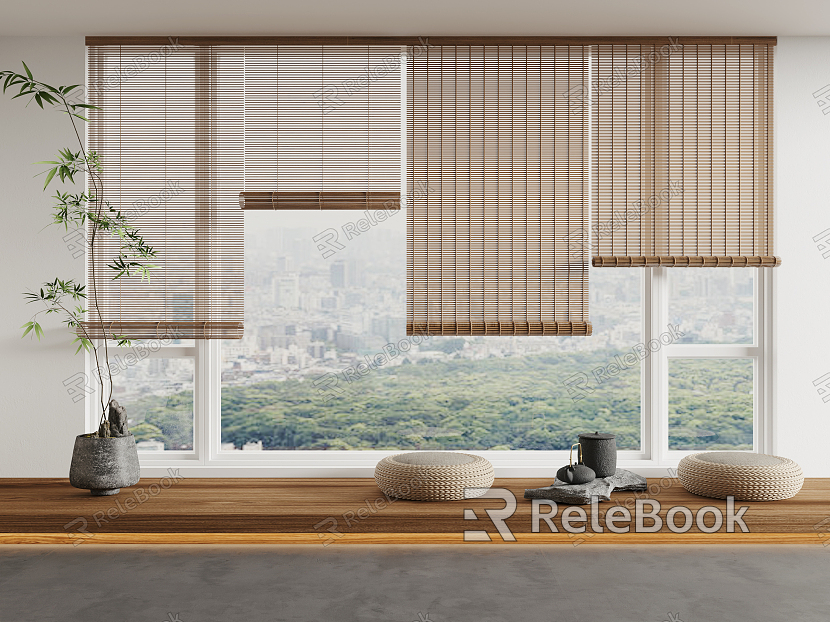 New Chinese Bamboo Curtain Roller Curtain model