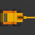 Cartoon Yellow Crane Toy Vehicle With Cab Boom Hook And Black Wheels