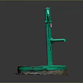 Vintage Green Manual Water Pump With Round Base And Rustic Design