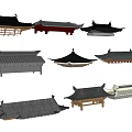 New Chinese Style Eaves Roof Flying Ridge Cornice Line Tiles Eaves Ridge Building Components Ancient Architecture 3d model