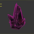 3D Rendered Red And Black Geometric Crystal Structure With Luminous Effect