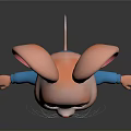 Cute Cartoon Mouse Game Animation Character With Big Pink Ears Blue Outfit Yellow Shoes