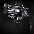 Smith Wesson Revolver Featuring Silver Metal Black Grip Rotating Cylinder And Red Dot Sight