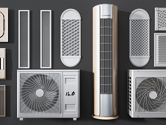 Modern air conditioning air conditioning port combination 3d model