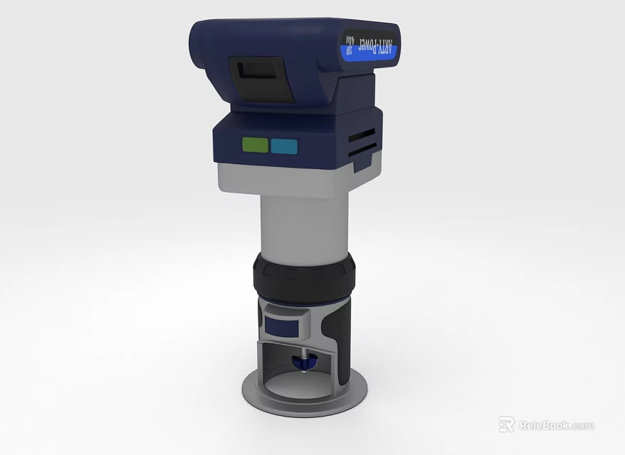 Professional Hardware Tool with Display Screen Buttons and Stable Base in Dark Blue Gray Silver 3d model 