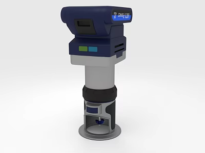 Professional Hardware Tool with Display Screen Buttons and Stable Base in Dark Blue Gray Silver 3d model