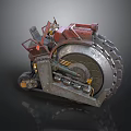 Household Metal Mechanical Tool With Red Gray Wheel And Durable Components