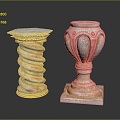 Jane European Pillar Stone Carving Marble Carving Park Stone Pillar 3d model