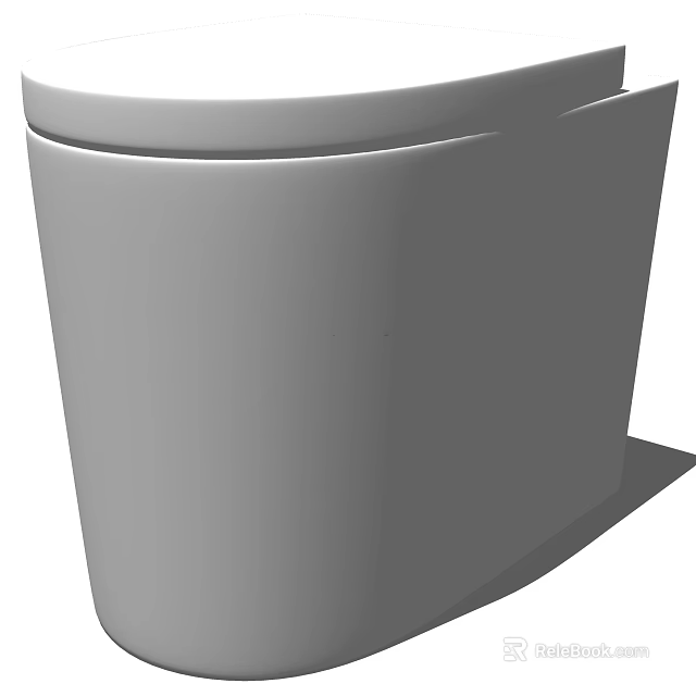 Modern White Toilet Featuring Clean Lines And Smooth Surface Design 3d model 
