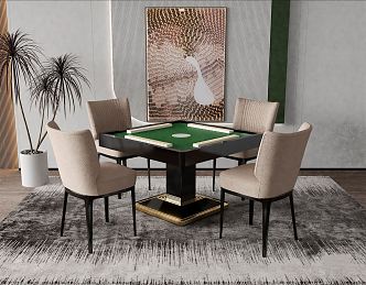 Modern Mahjong Table and Chair Mahjong Table 3d model