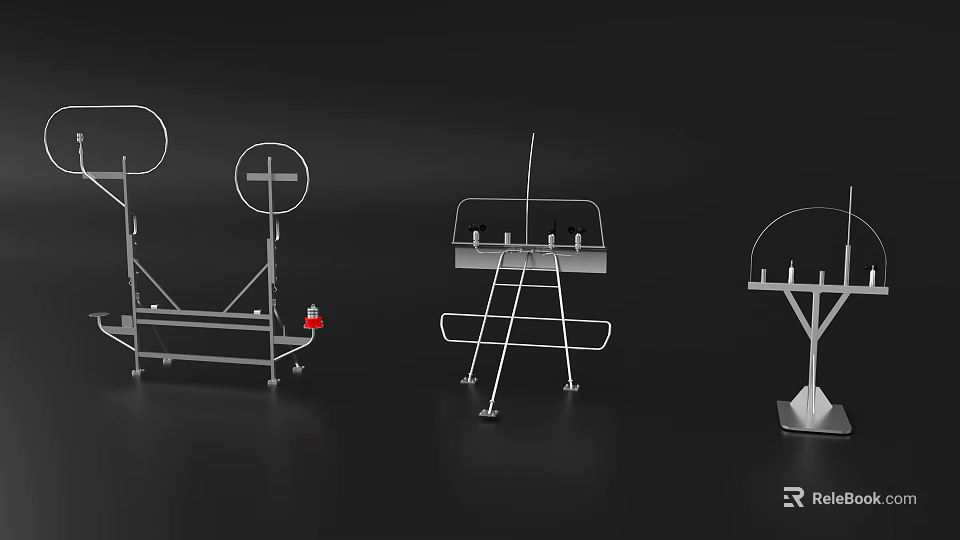 Industrial Equipment Metal Support Structures With Various Heavy Duty Frame Designs 3d model 