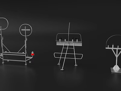 Industrial Equipment Metal Support Structures With Various Heavy Duty Frame Designs 3d model