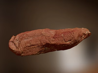 Red Textured Dried Meat Strip With Natural Surface And Long Shape 3d model