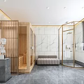 Modern Bathroom Birds Eye View Interior Layout With Vanity Toilet And Shower Area