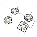 Modern Ceiling Lights With Geometric And Petal Shapes LED Soft Lighting Design Fixtures 3d model